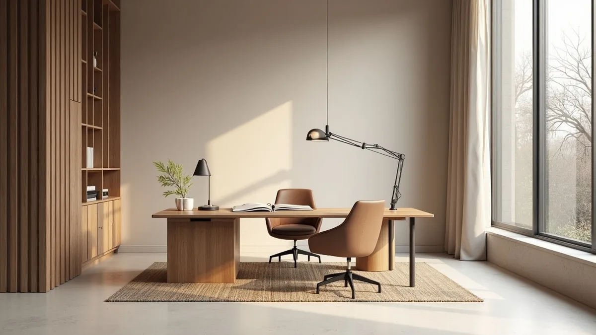 Image éditoriale pour Bureau inspirant : créer un espace clair et élégant par Philippe Chamois