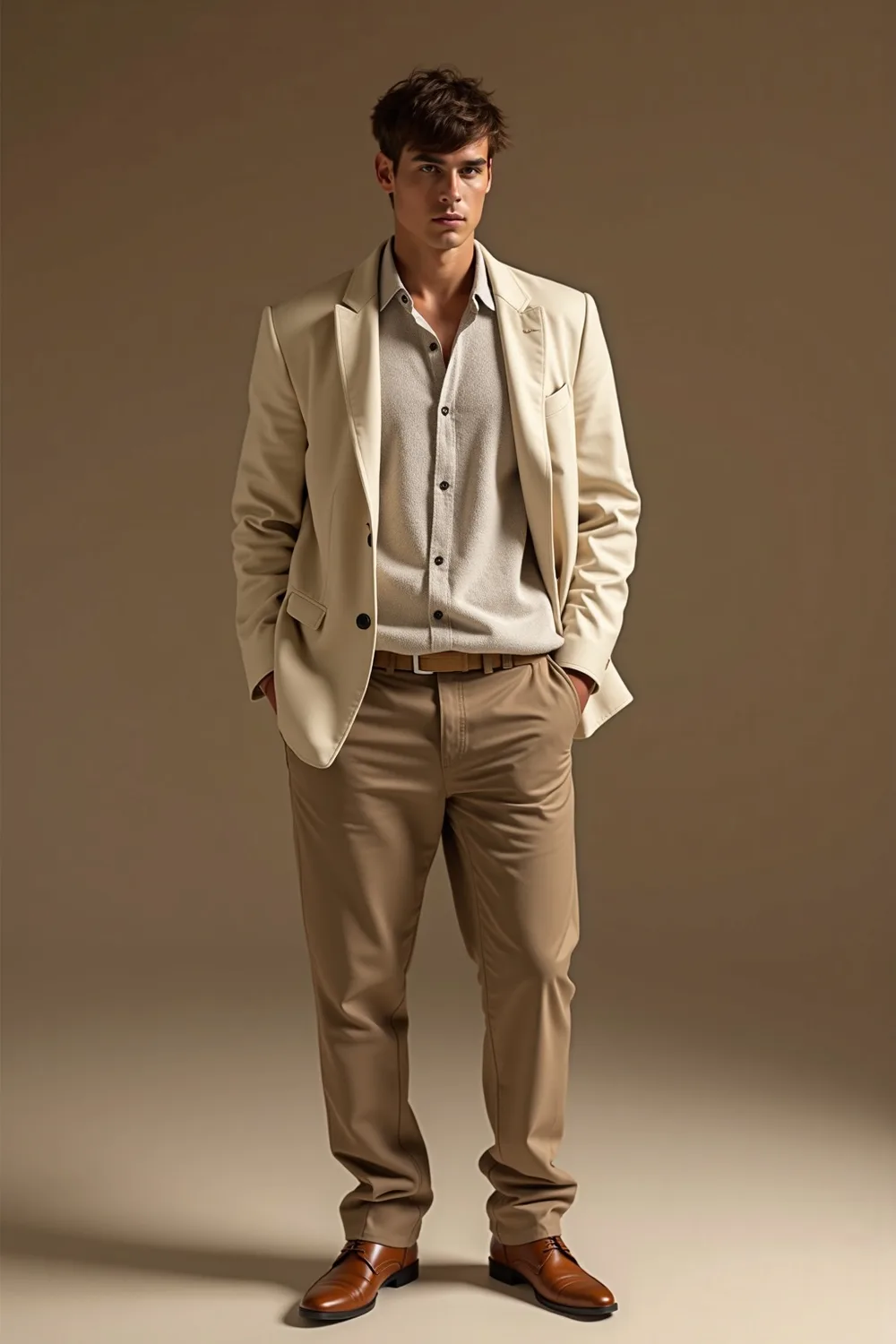 Image Pinterest pour Outfit beige homme : idées modernes et élégantes par Philippe Chamois