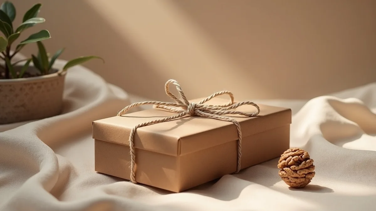 Image éditoriale pour Packaging cadeau aesthetic : matières et détails simples par Philippe Chamois